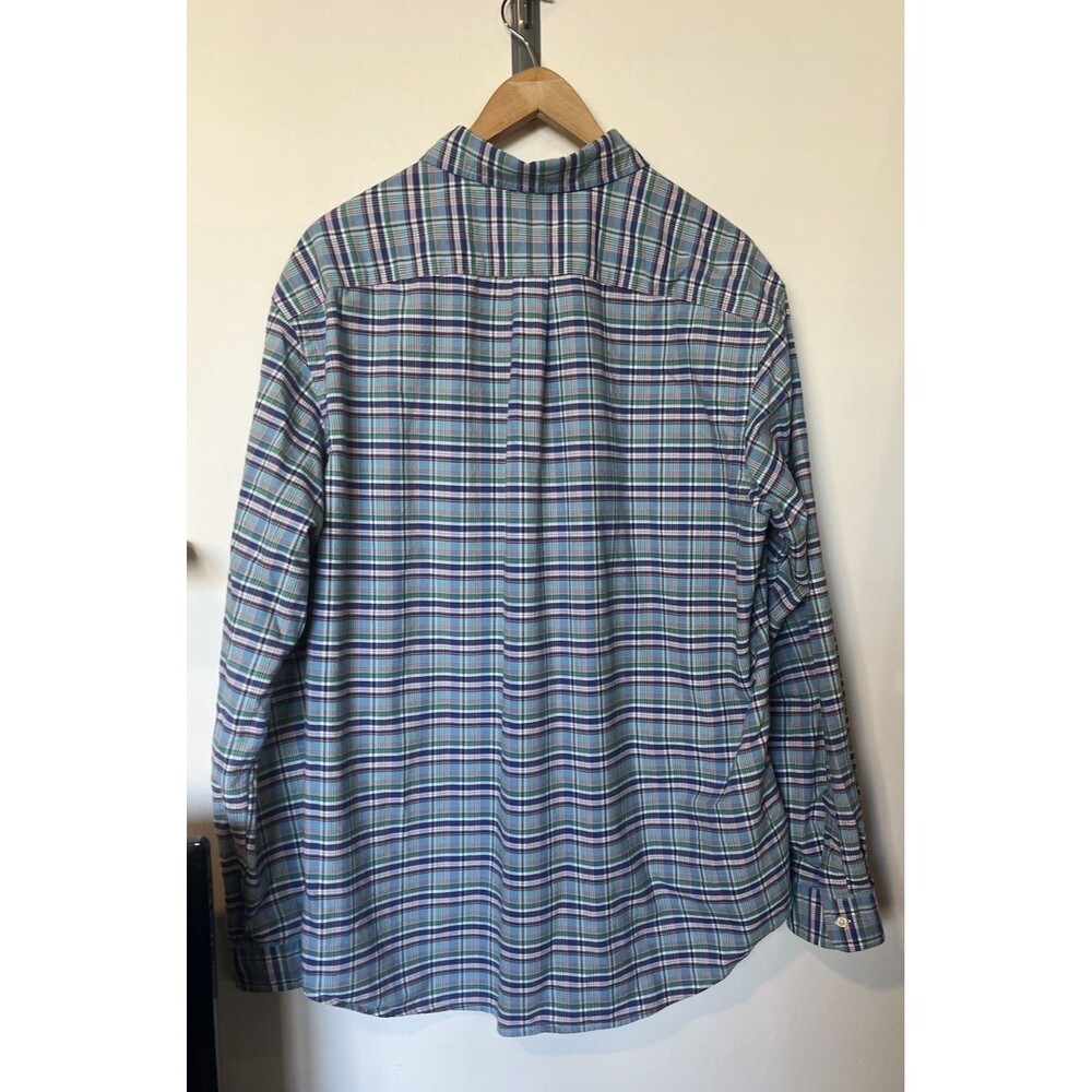 Ralph Lauren Blue Plaid Oxford Button Down Shirt Size XXL - Picture 4 of 10
